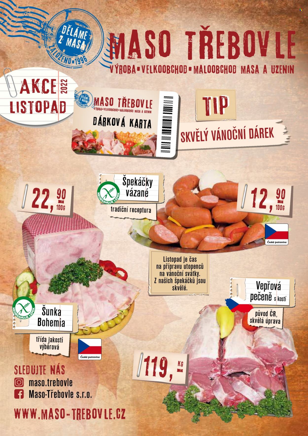 Leták Maso Třebovle - 1.11.2022 - 30.11.2022. Strana 1