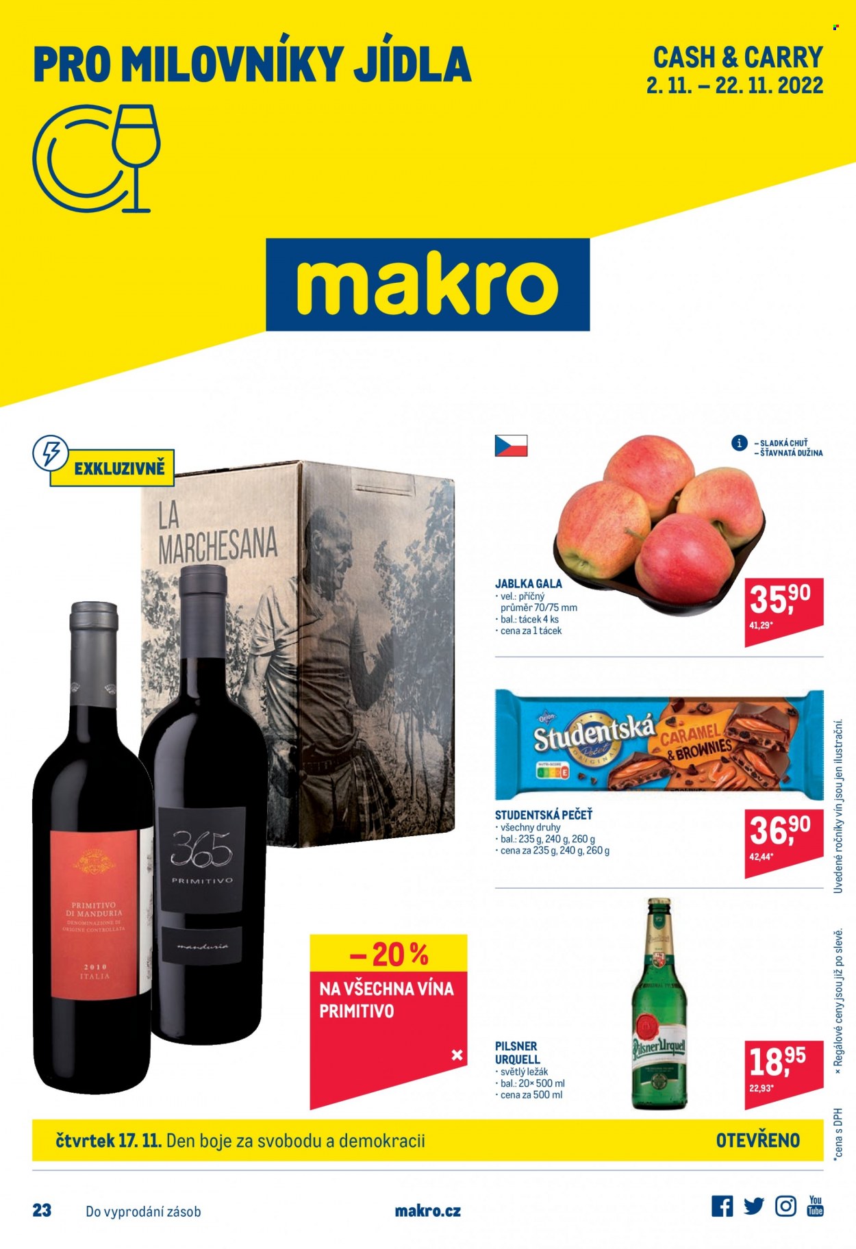 Leták MAKRO - 2.11.2022 - 22.11.2022. Strana 1