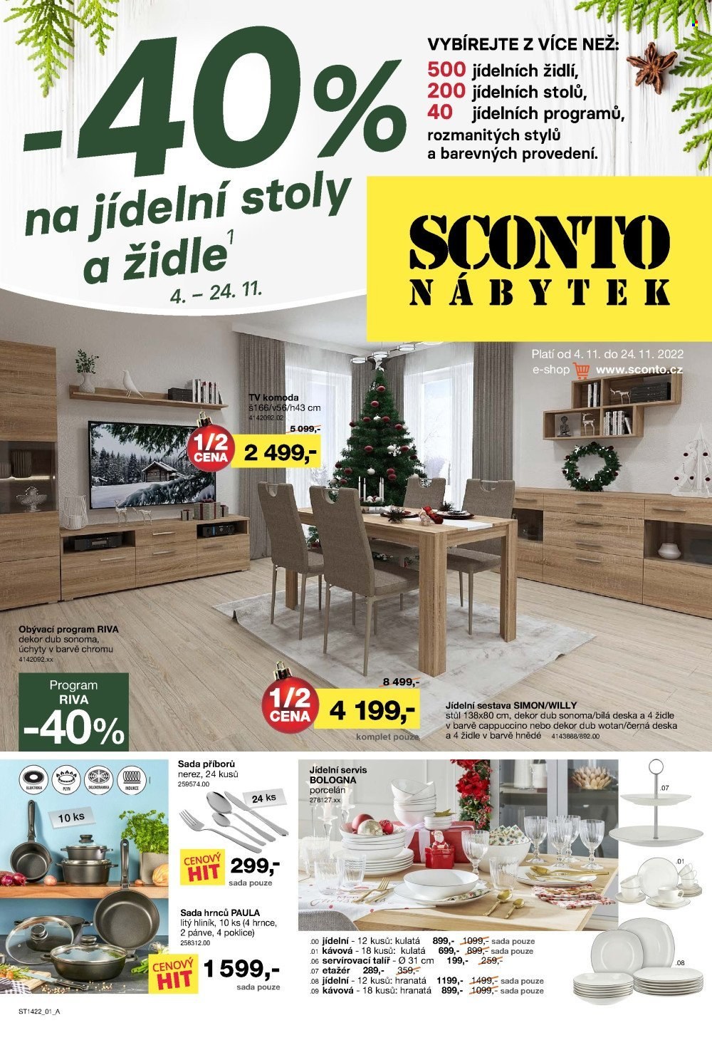 Leták SCONTO NÁBYTEK - 4.11.2022 - 24.11.2022. Strana 1