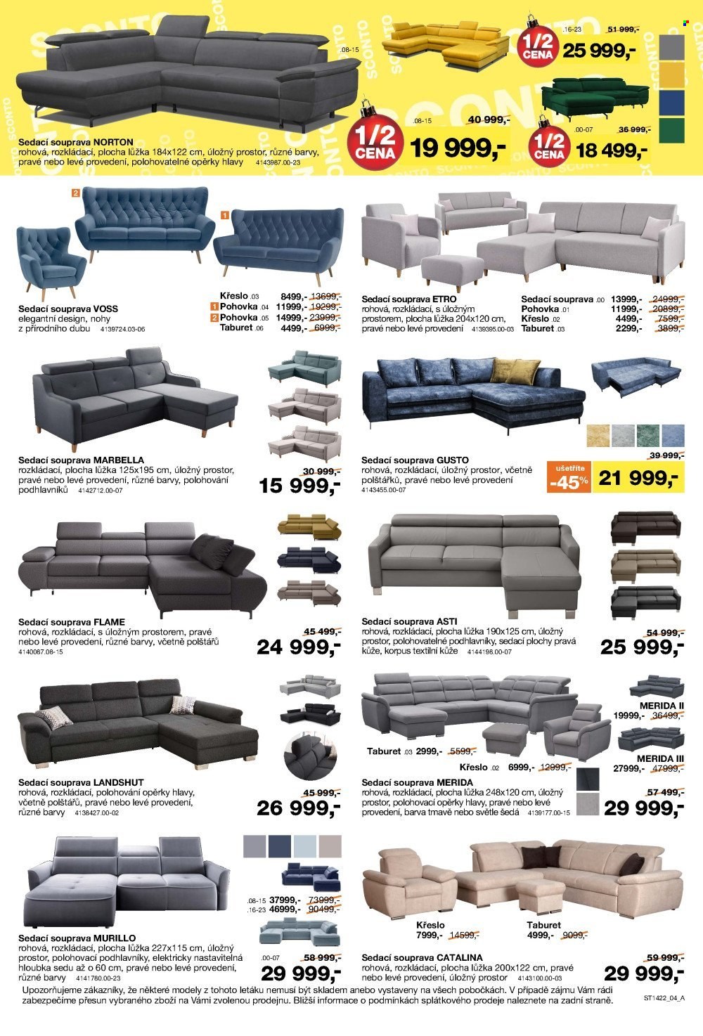 Leták SCONTO NÁBYTEK - 4.11.2022 - 24.11.2022. Strana 4