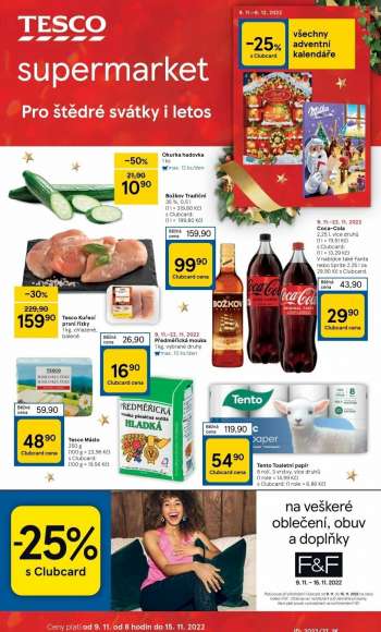 Leták TESCO supermarket - 9.11.2022 - 15.11.2022.