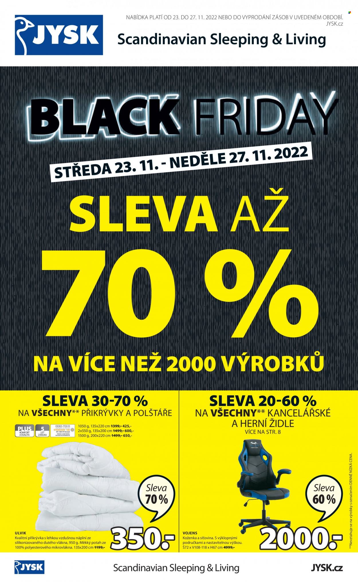 Leták JYSK - 23.11.2022 - 27.11.2022. Strana 1