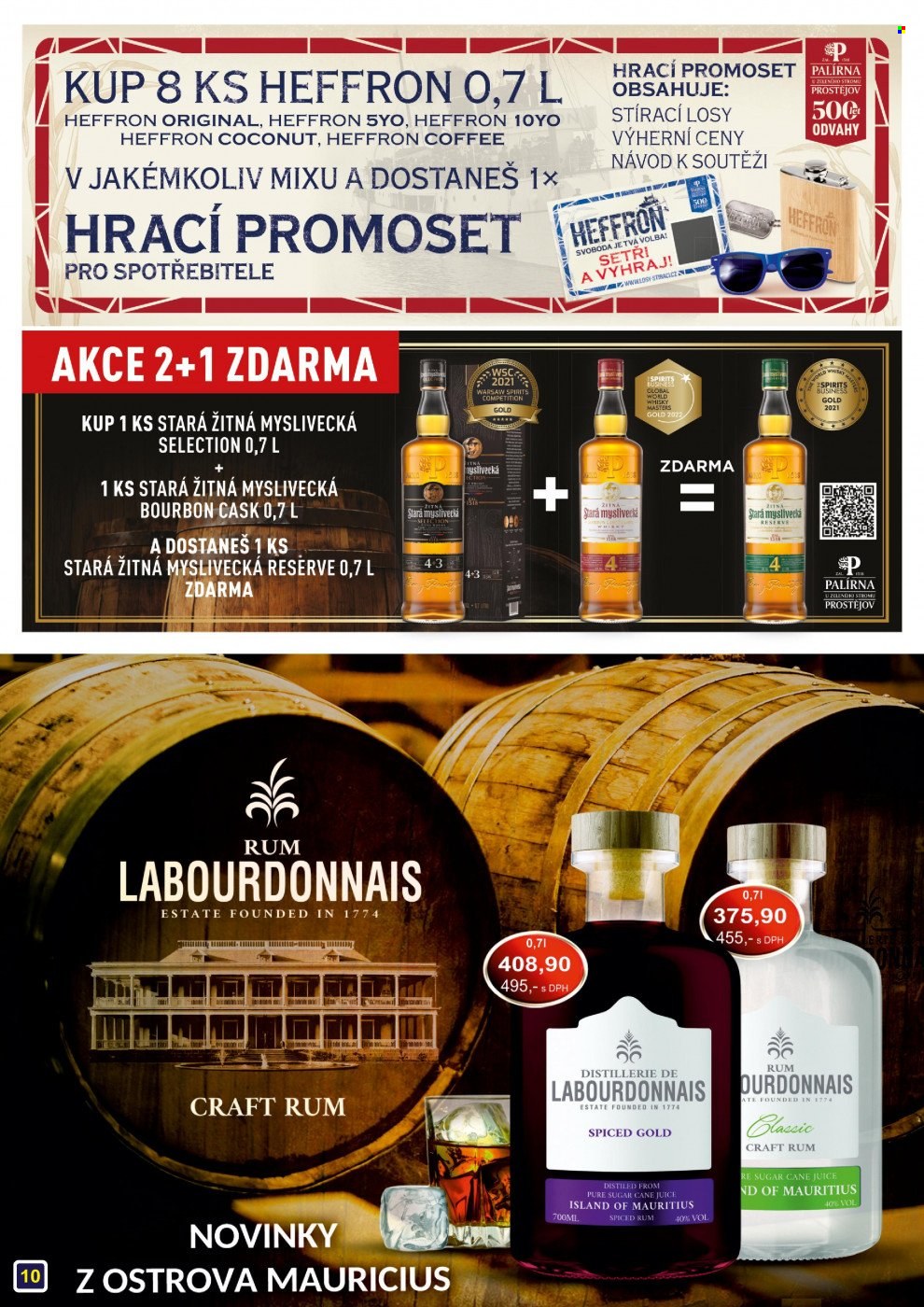 thumbnail - Leták Adam velkoobchod Šternberk - 1.12.2022 - 31.12.2022 - Produkty v akci - džus, alkohol, Stará Myslivecká, rum, whisky, Bourbon, Heffron. Strana 15.