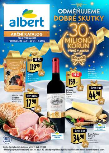 Leták Albert Hypermarket - 16.11.2022 - 31.12.2022.