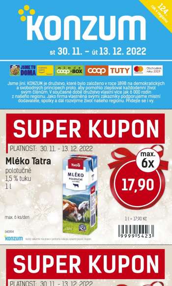 Leták Konzum - 30.11.2022 - 13.12.2022.