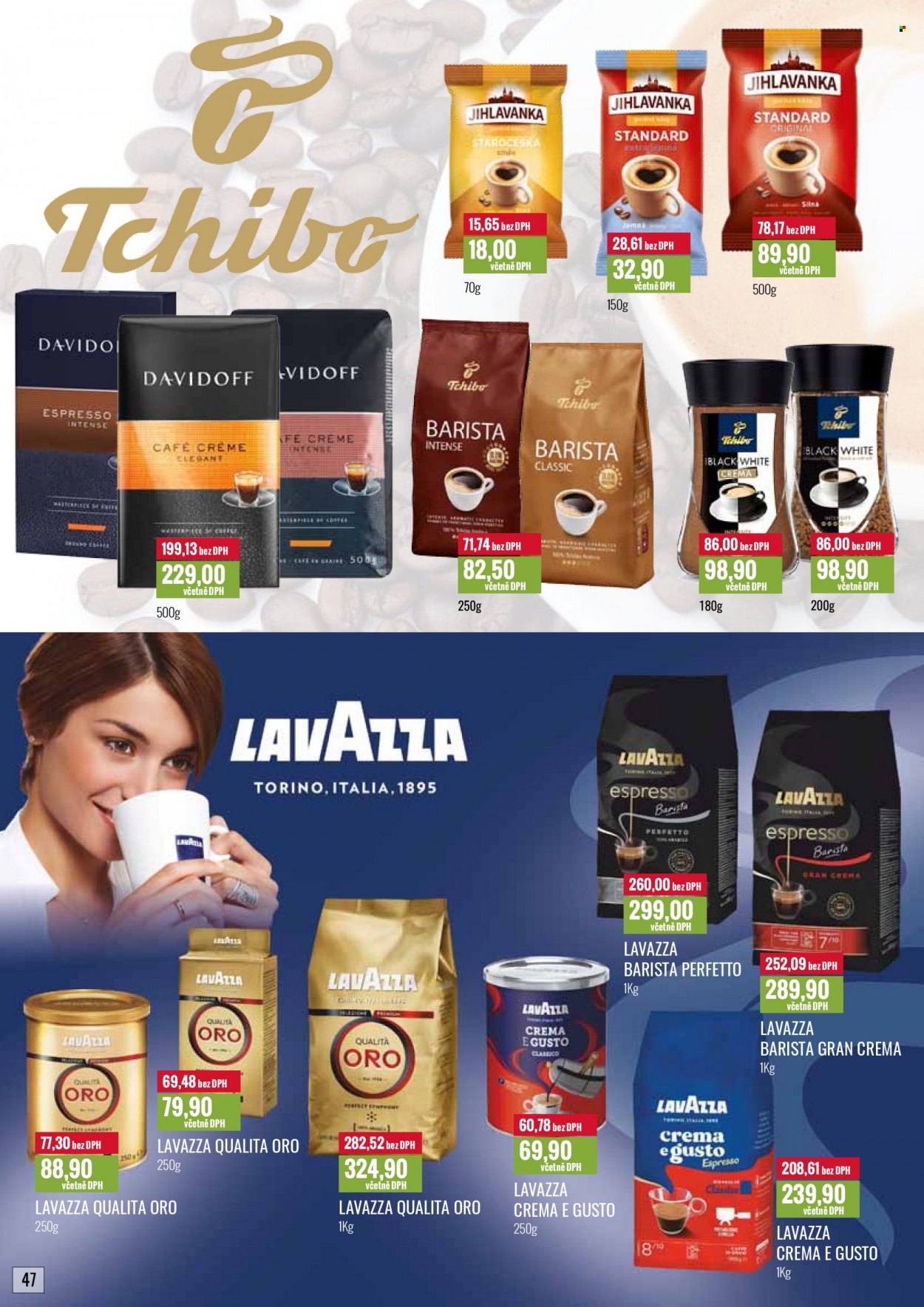 thumbnail - Leták Ratio - 1.12.2022 - 31.12.2022 - Produkty v akci - Tchibo, Lavazza, káva, Espresso, Jihlavanka, Davidoff, Tchibo Barista. Strana 48.