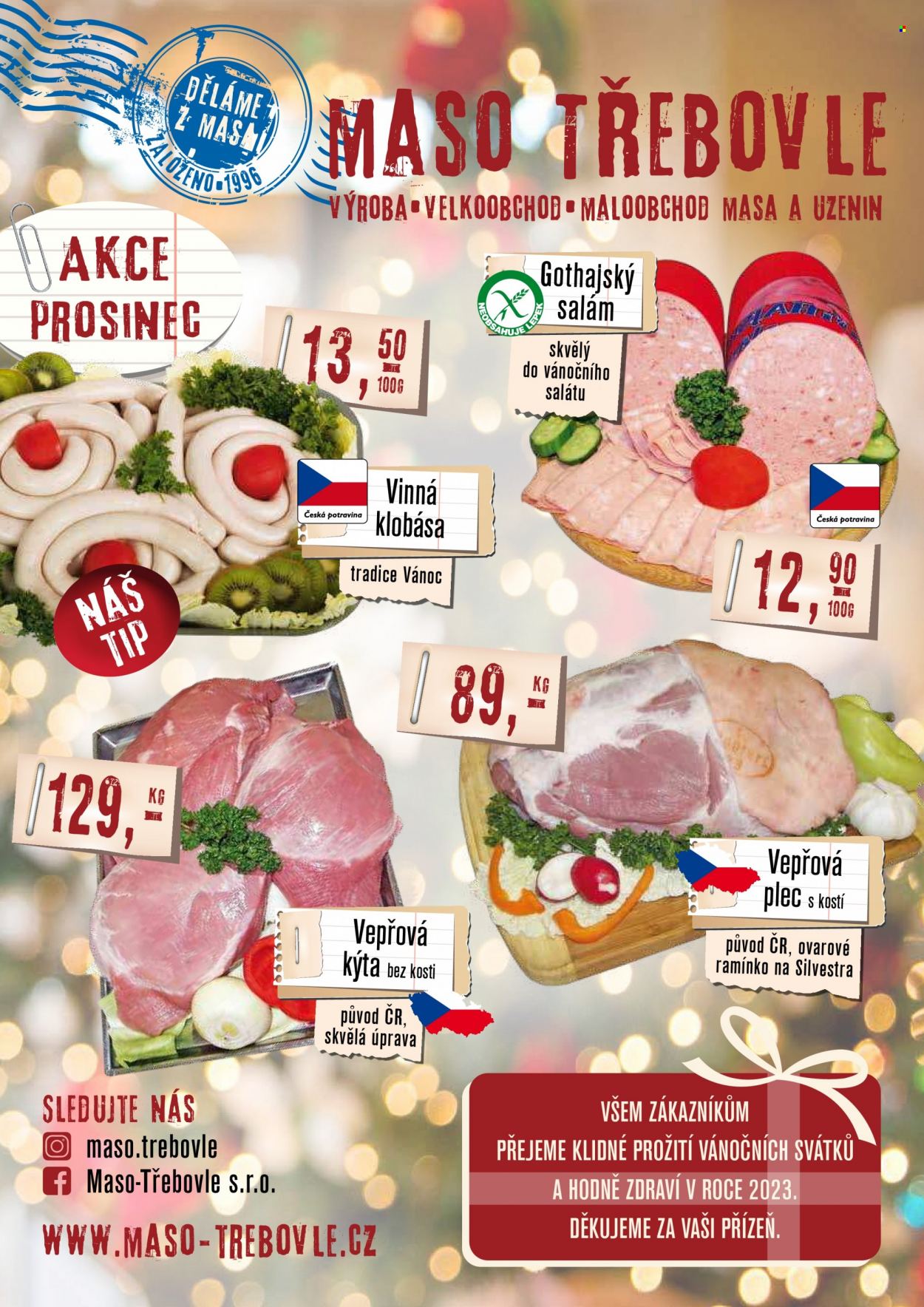 Leták Maso Třebovle - 1.12.2022 - 31.12.2022. Strana 1