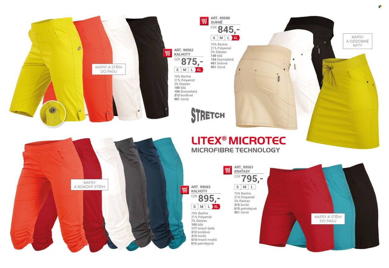 thumbnail - Leták Litex - Produkty v akci - kalhoty, kraťasy, sukně. Strana 112.