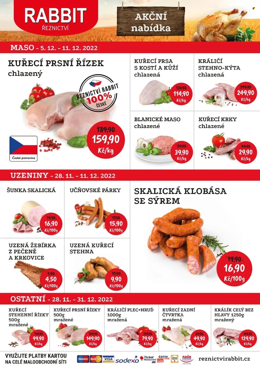 Leták RABBIT řeznictví - 5.12.2022 - 11.12.2022. Strana 1