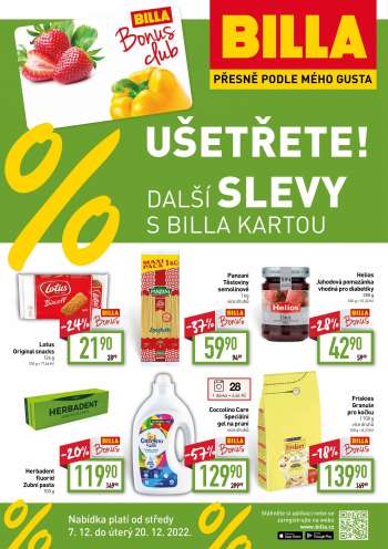 Leták BILLA - 7.12.2022 - 20.12.2022.