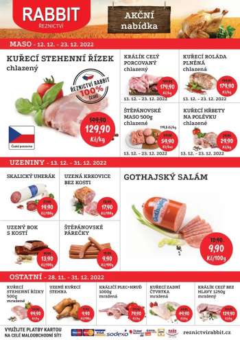 Leták RABBIT řeznictví - 12.12.2022 - 23.12.2022.