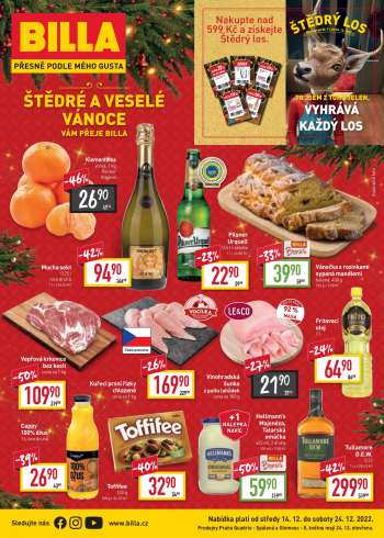 Leták BILLA - 14.12.2022 - 24.12.2022.