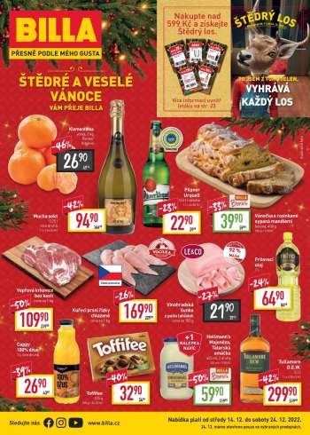 Leták BILLA - 14.12.2022 - 24.12.2022.