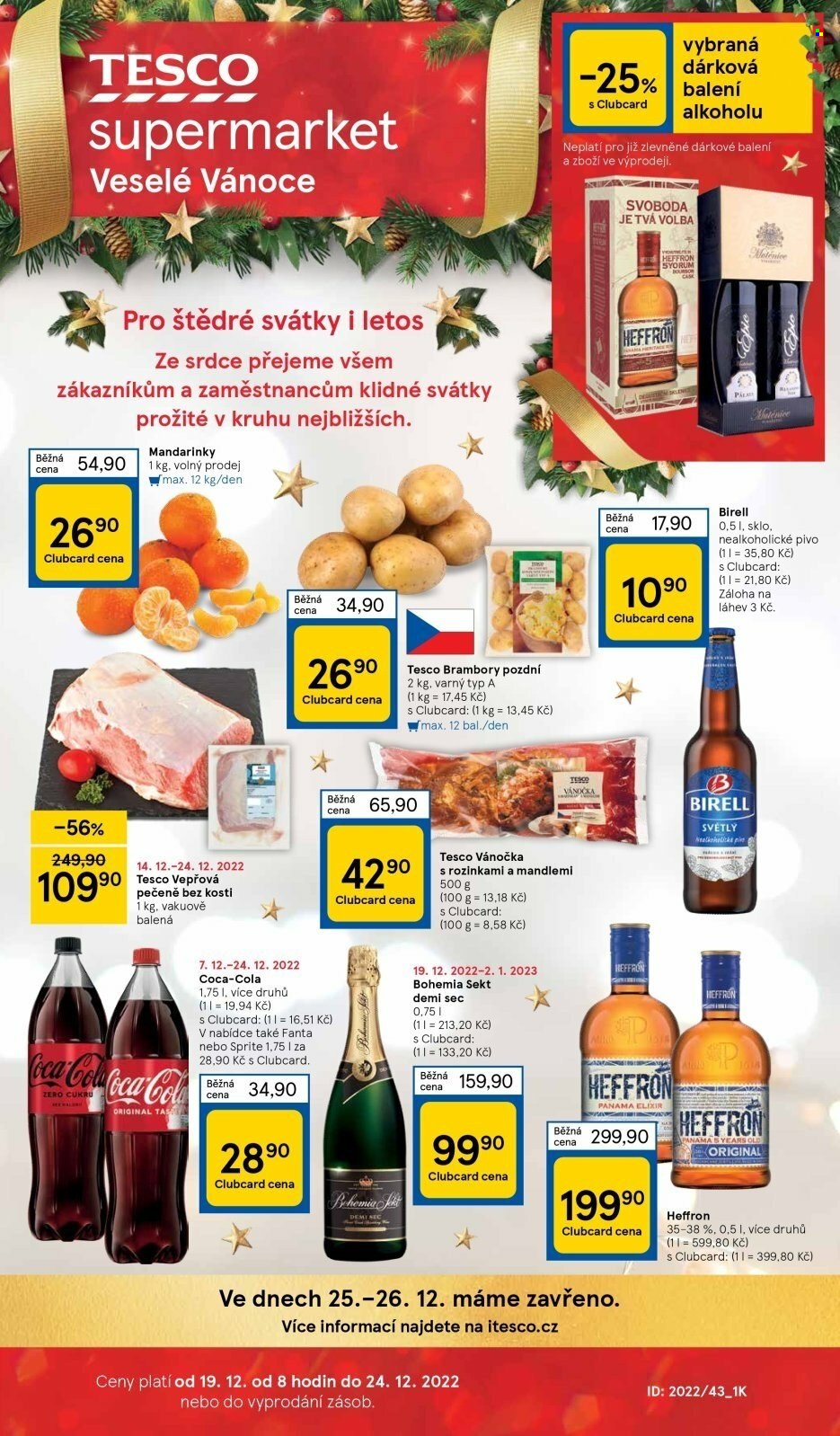 Leták TESCO supermarket - 19.12.2022 - 24.12.2022. Strana 1