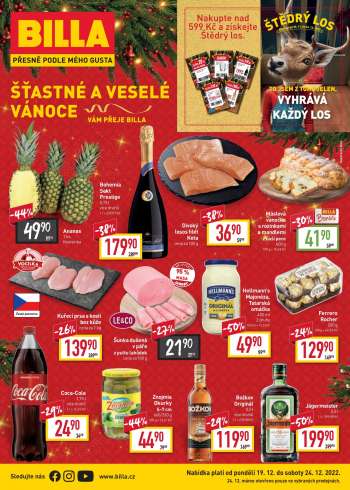 Leták BILLA - 19.12.2022 - 24.12.2022.