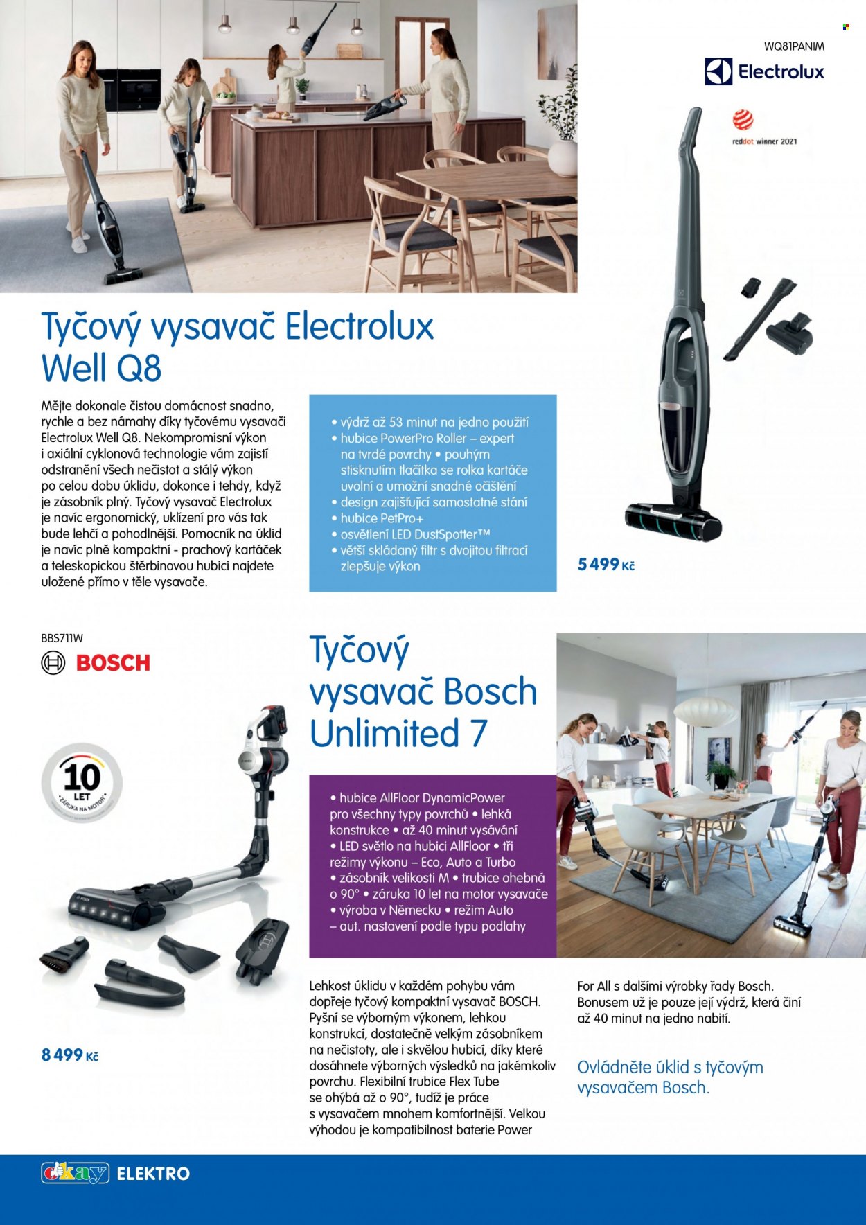 thumbnail - Leták OKAY - 6.12.2022 - 15.3.2023 - Produkty v akci - Bosch, Electrolux, tyčový vysavač, vysavač. Strana 8.