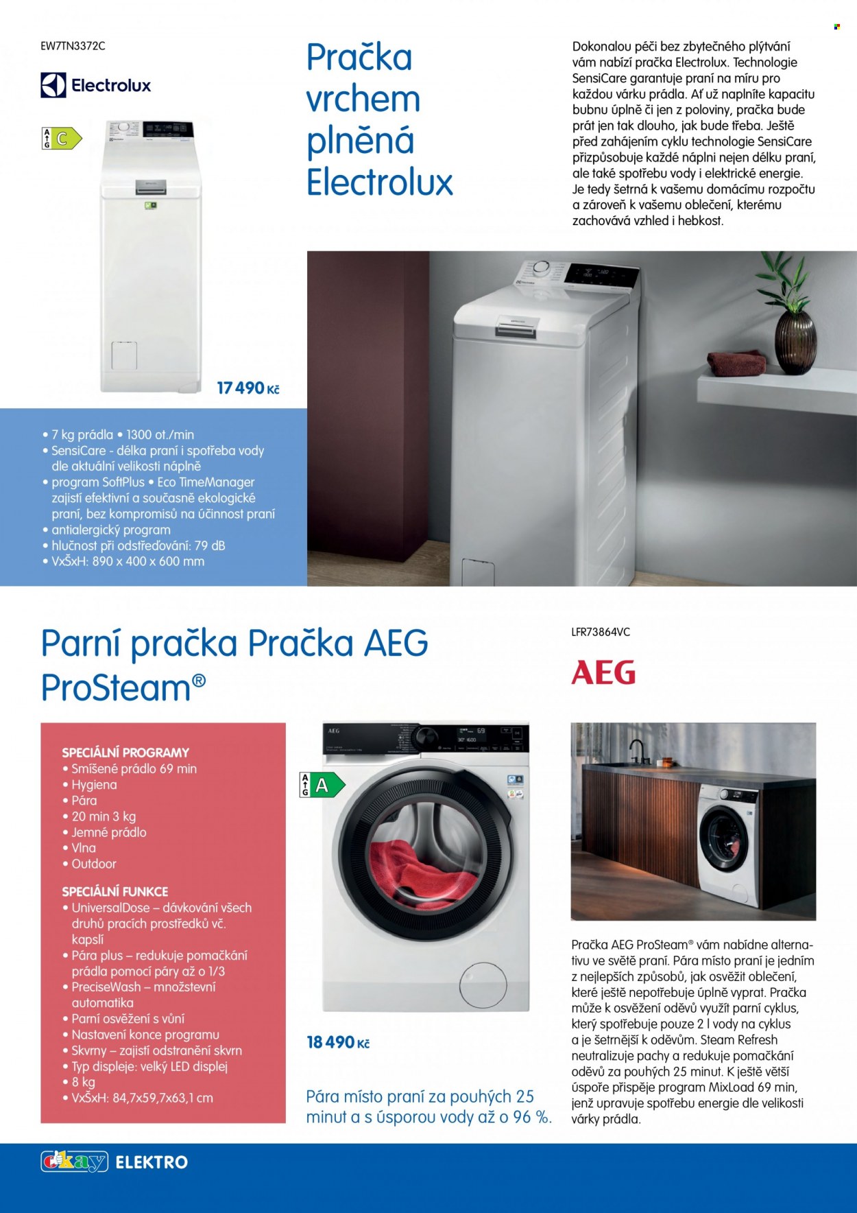 thumbnail - Leták OKAY - 6.12.2022 - 15.3.2023 - Produkty v akci - AEG, Electrolux, pračka, parní pračka, AEG ProSteam. Strana 20.