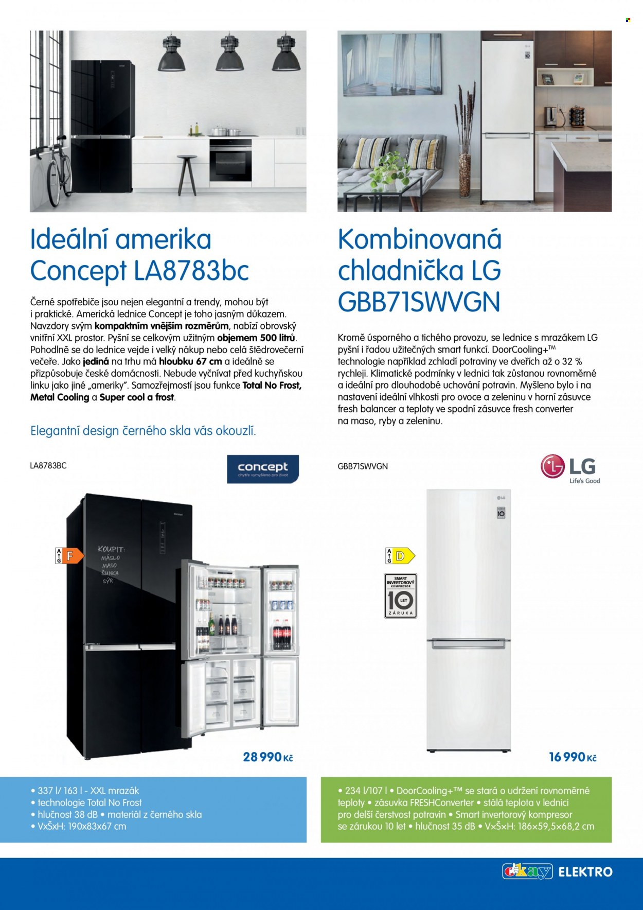 thumbnail - Leták OKAY - 6.12.2022 - 15.3.2023 - Produkty v akci - LG, Concept, americká chladnička, kombinovaná chladnička. Strana 21.