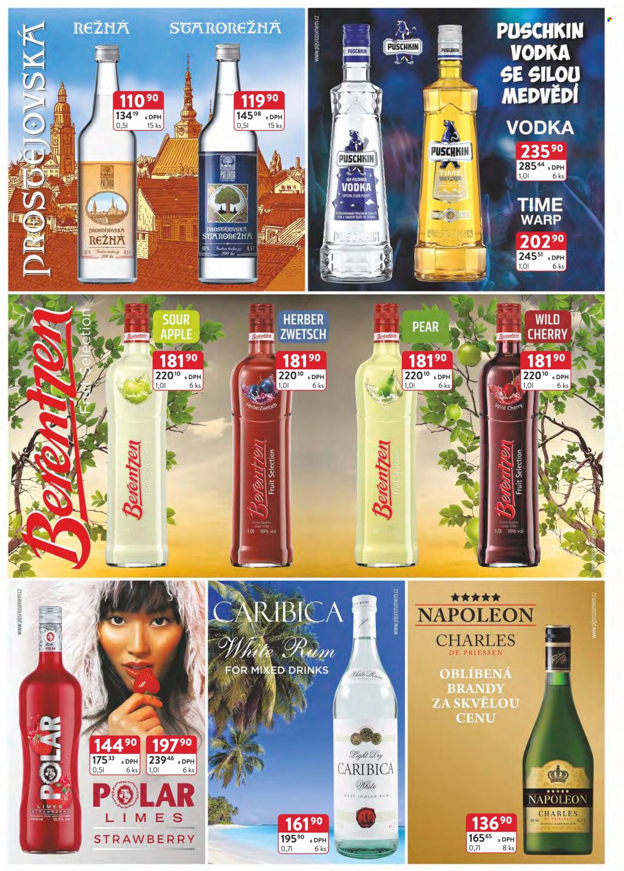 thumbnail - Leták Astur & Qanto velkoobchod - 1.1.2023 - 31.1.2023 - Produkty v akci - Napoleon, alkohol, vodka, rum, brandy, Režná, Berentzen, Puschkin. Strana 22.