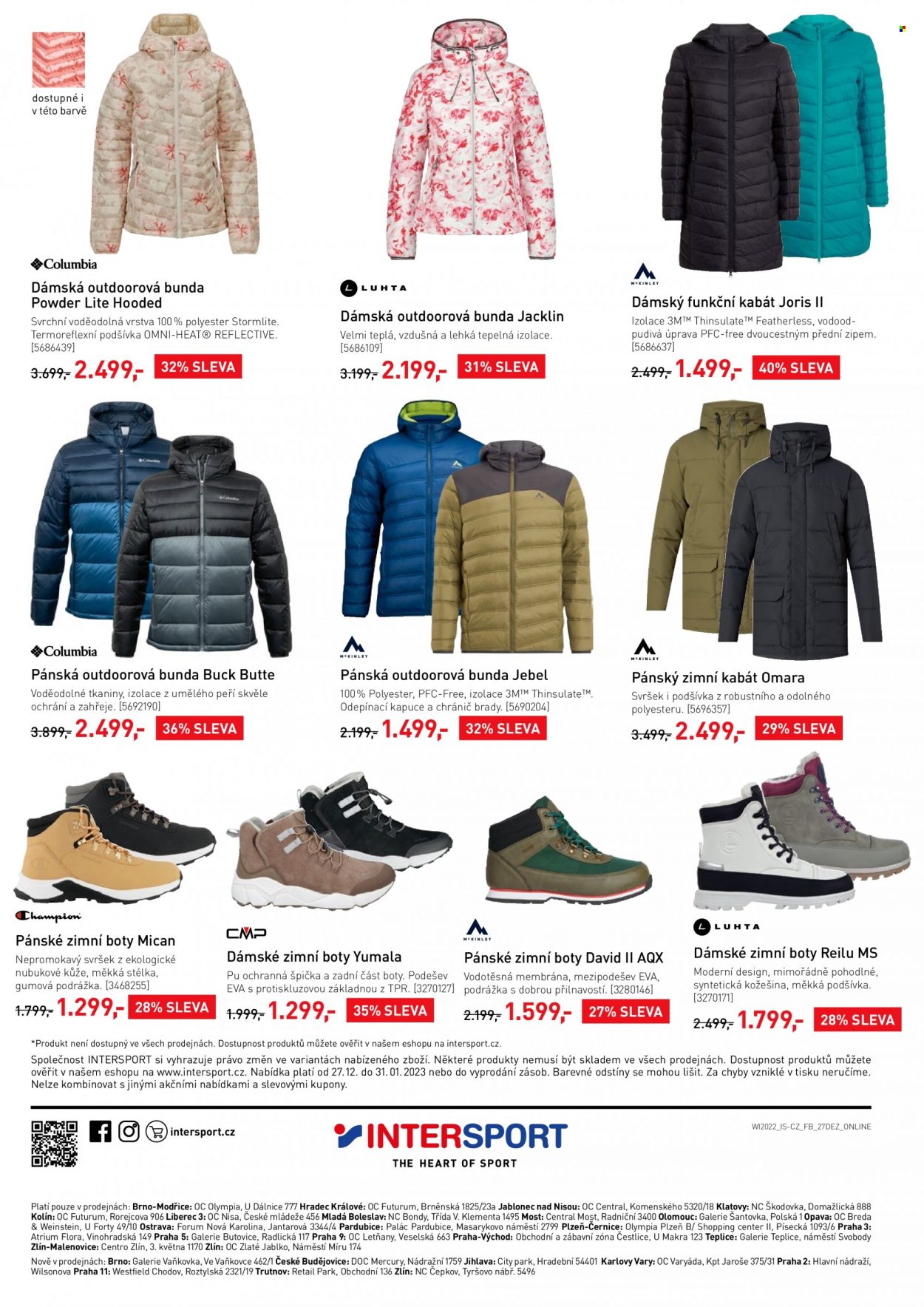 Leták INTERSPORT - 27.12.2022 - 31.1.2023. Strana 12