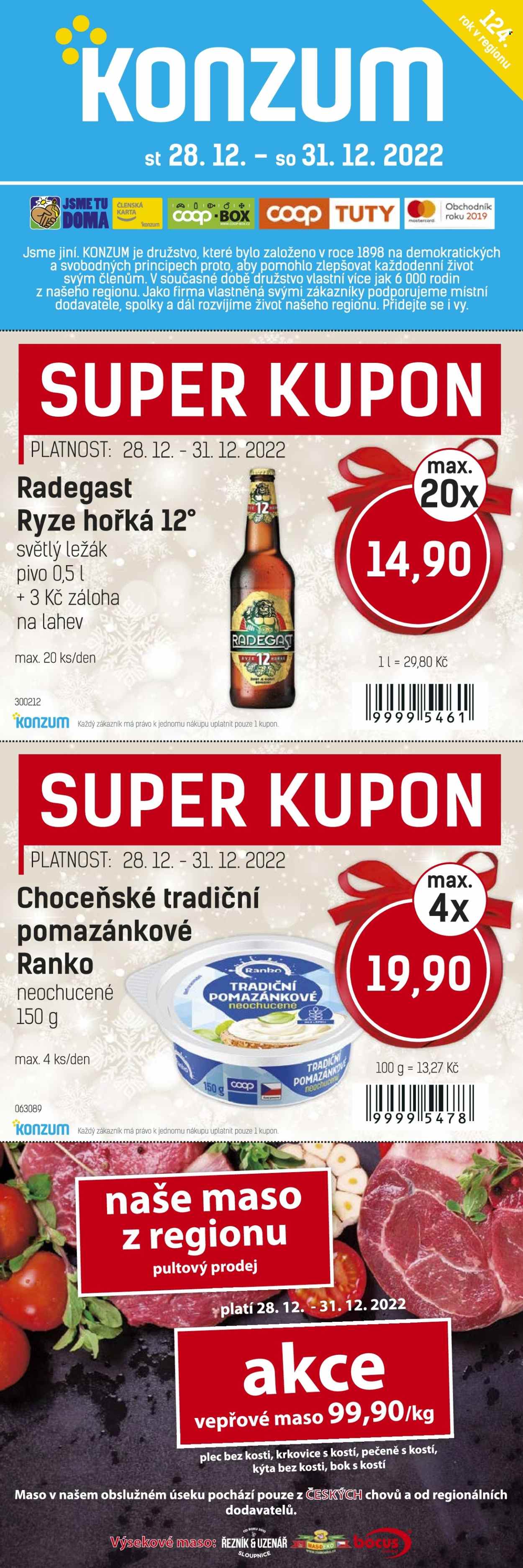 Leták Konzum - 28.12.2022 - 31.12.2022. Strana 1