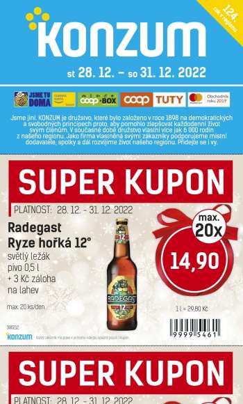 Leták Konzum - 28.12.2022 - 31.12.2022.