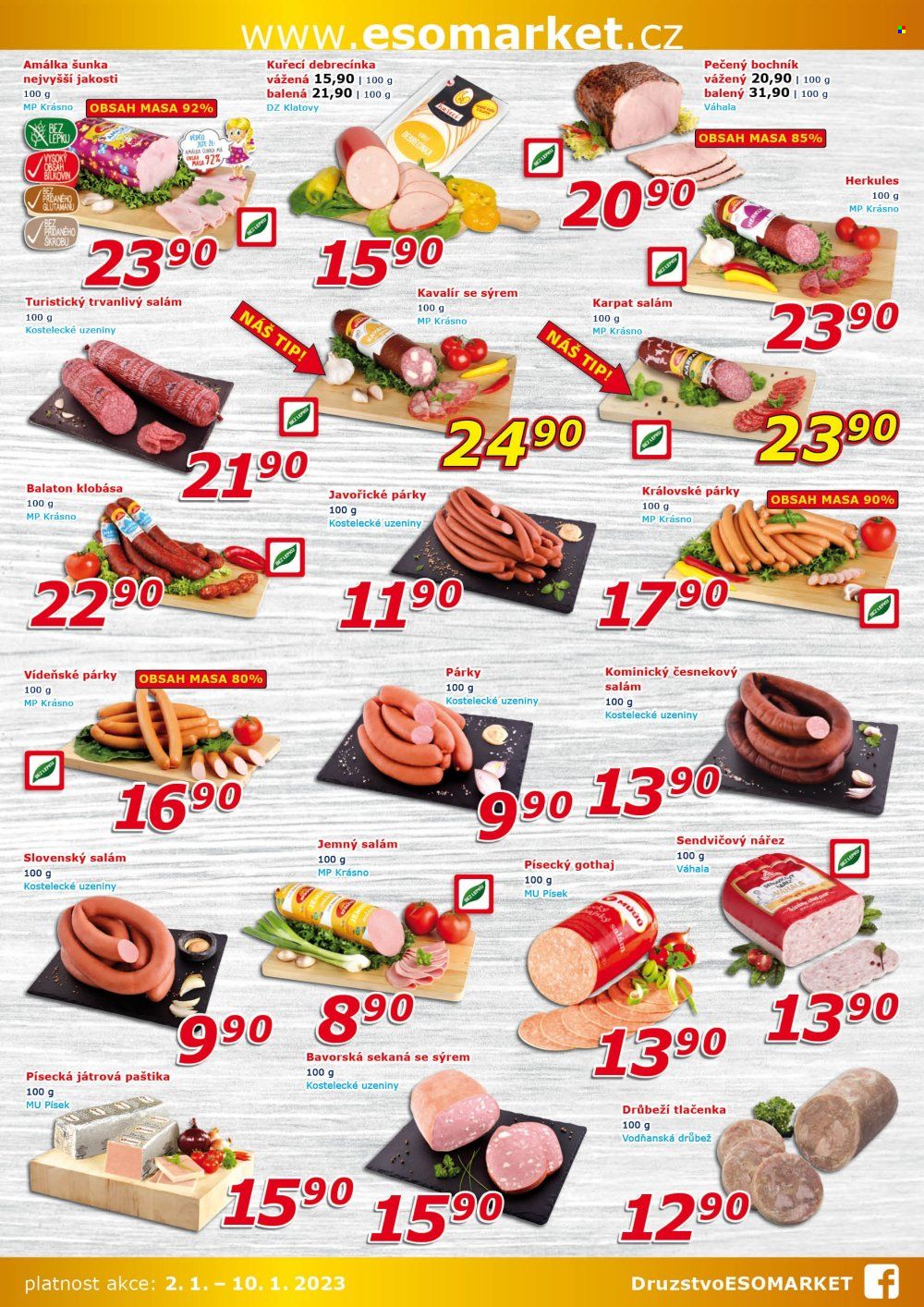 Leták ESO MARKET - 2.1.2023 - 10.1.2023. Strana 2