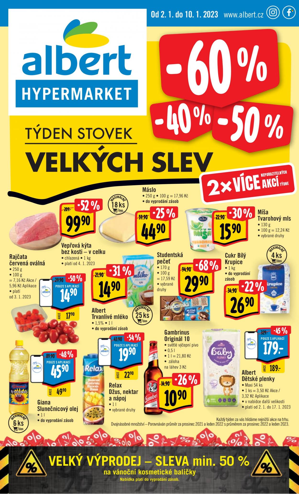 Leták Albert Hypermarket - 2.1.2023 - 10.1.2023. Strana 1