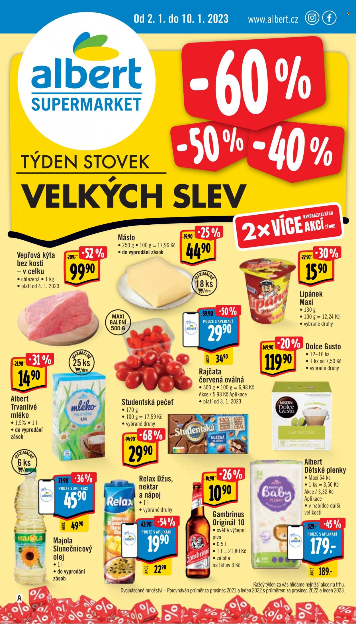 Leták Albert Supermarket - 2.1.2023 - 10.1.2023. Strana 1