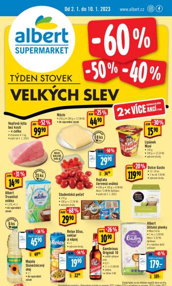 Leták Albert Supermarket - 2.1.2023 - 10.1.2023.