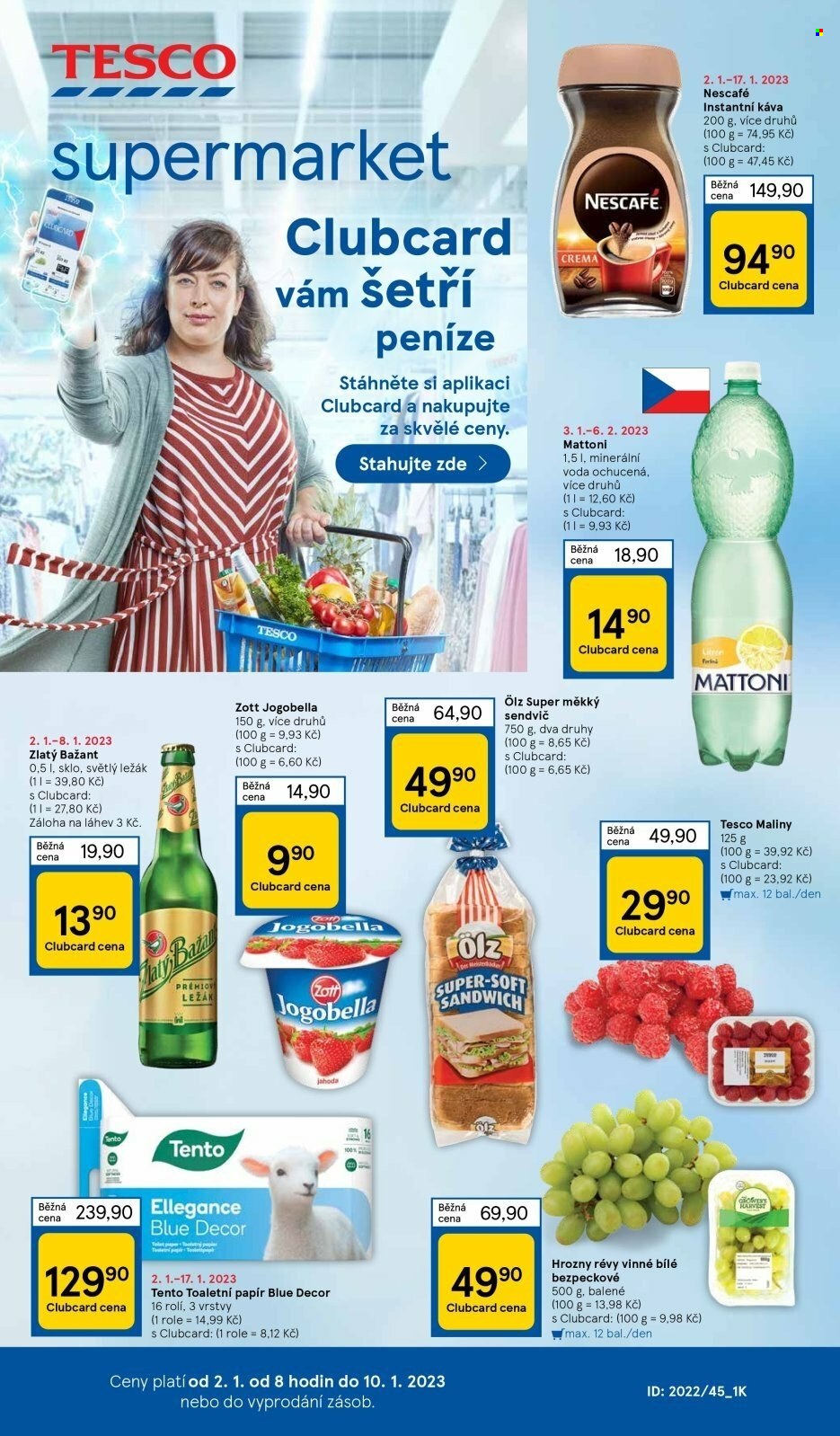 Leták TESCO supermarket - 2.1.2023 - 10.1.2023. Strana 1