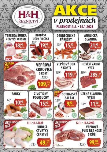 Leták Řeznictví H&H - 3.1.2023 - 15.1.2023.