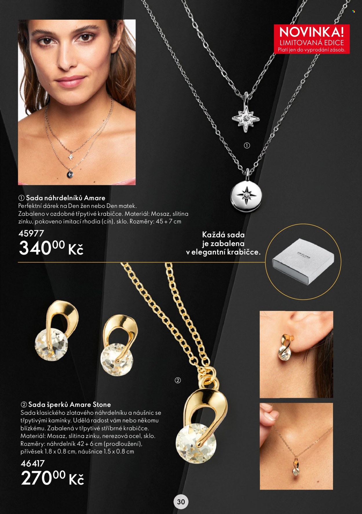 thumbnail - Leták ORIFLAME - 18.1.2023 - 7.2.2023 - Produkty v akci - náušnice, náhrdelník, sada šperků. Strana 30.