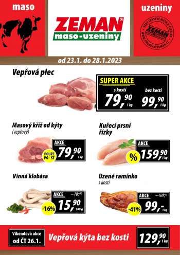 Leták ZEMAN maso-uzeniny - 23.1.2023 - 28.1.2023.