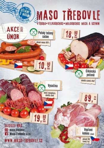 Leták Maso Třebovle - 1.2.2023 - 28.2.2023.