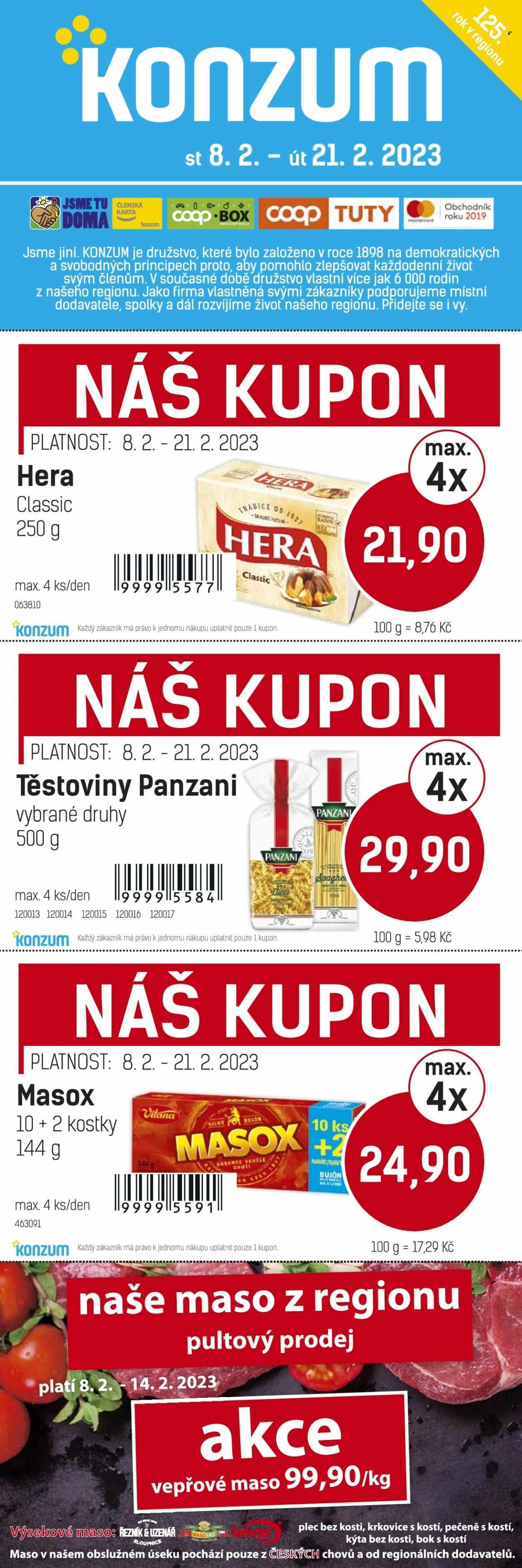Leták Konzum - 8.2.2023 - 21.2.2023. Strana 1