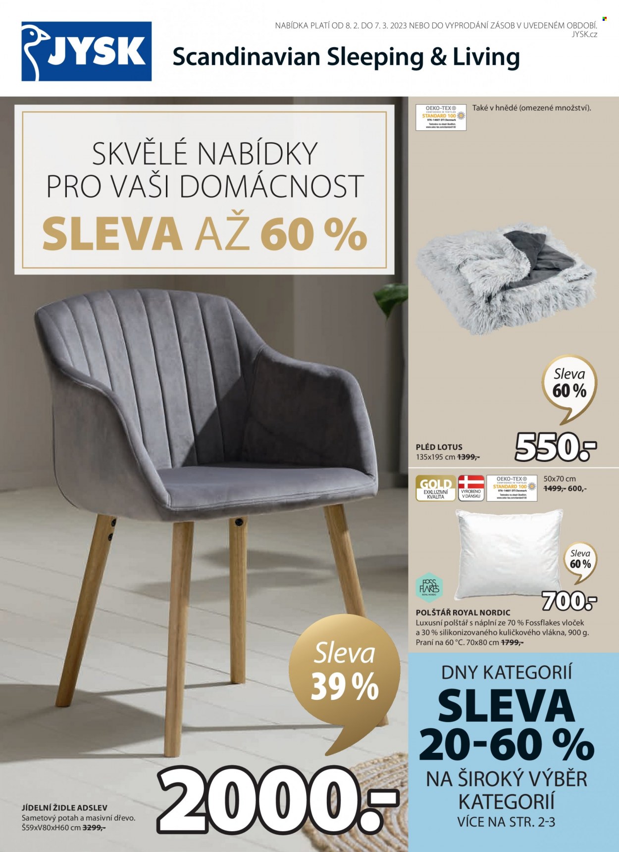 Leták JYSK - 8.2.2023 - 7.3.2023. Strana 1
