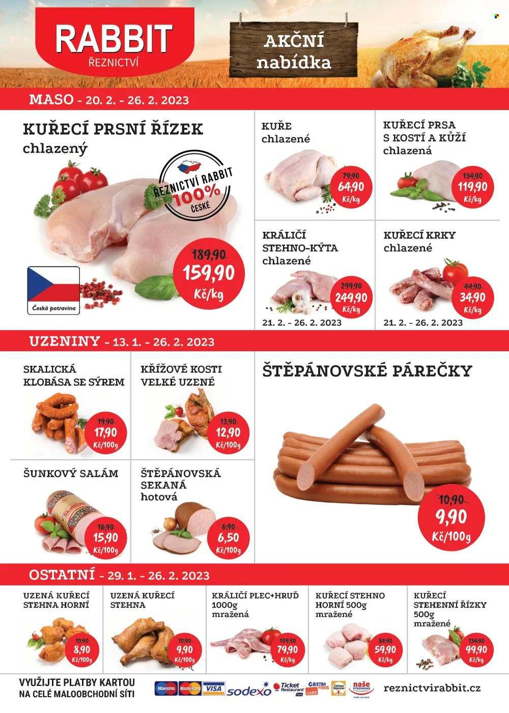 Leták RABBIT řeznictví - 20.2.2023 - 26.2.2023. Strana 1