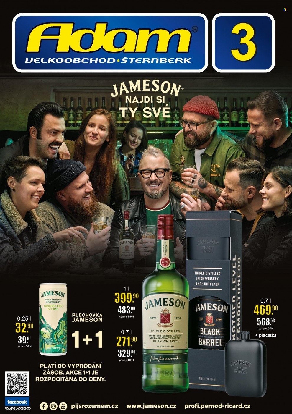 thumbnail - Leták Adam velkoobchod Šternberk - 1.3.2023 - 31.3.2023 - Produkty v akci - dárková sada, Ginger Ale, alkohol, Jameson, whisky. Strana 1.