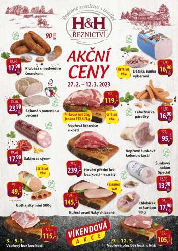Leták Řeznictví H&H - 27.2.2023 - 12.3.2023.