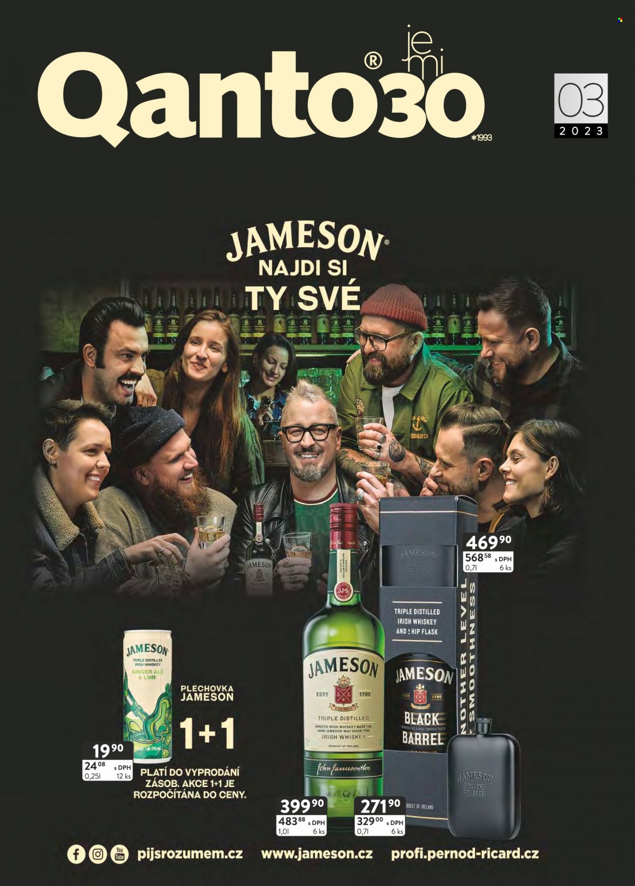 thumbnail - Leták Astur & Qanto velkoobchod - 1.3.2023 - 31.3.2023 - Produkty v akci - Ginger Ale, alkohol, Jameson, whisky. Strana 1.