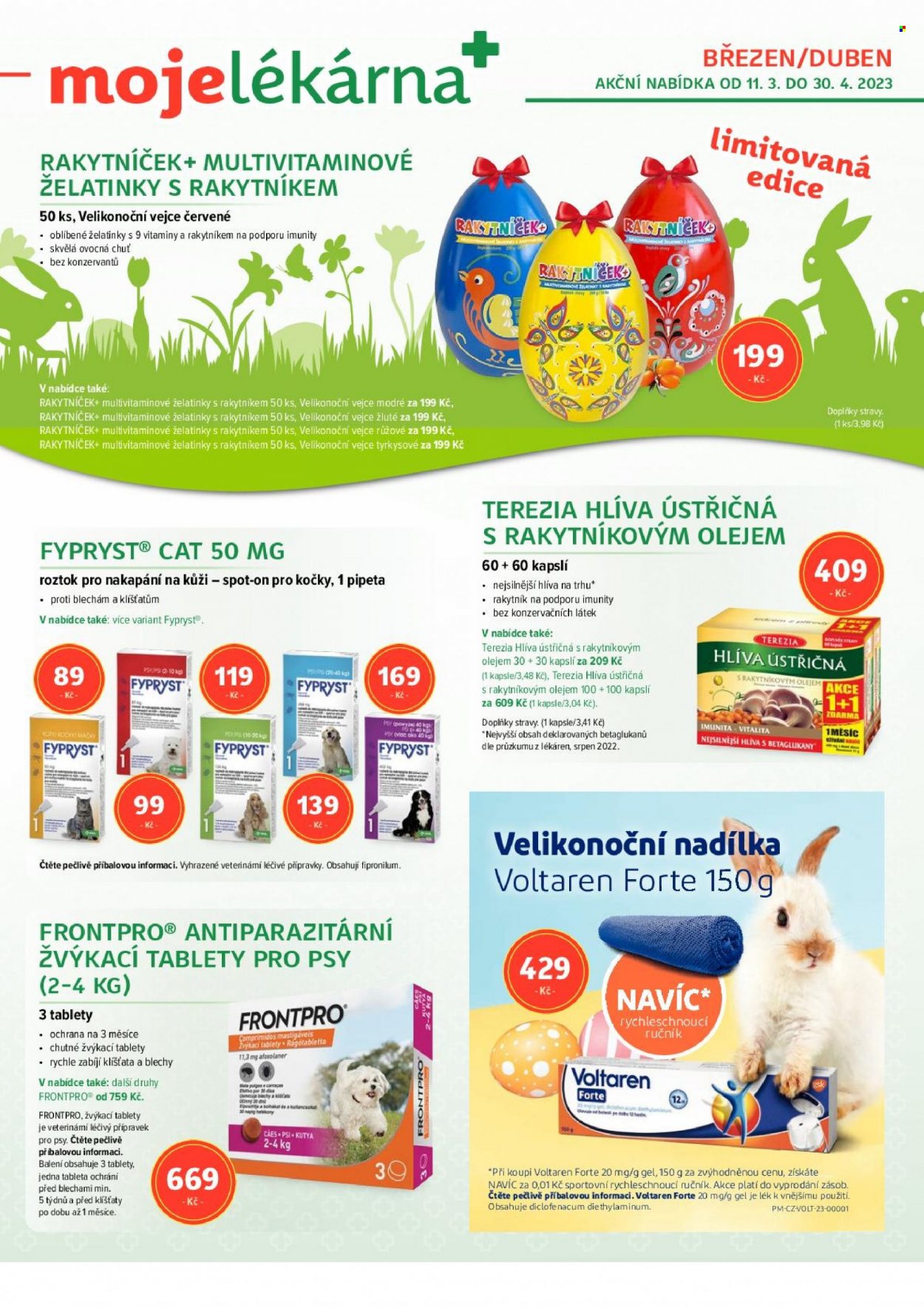 Leták mojelekarna.cz - 11.3.2023 - 30.4.2023. Strana 1
