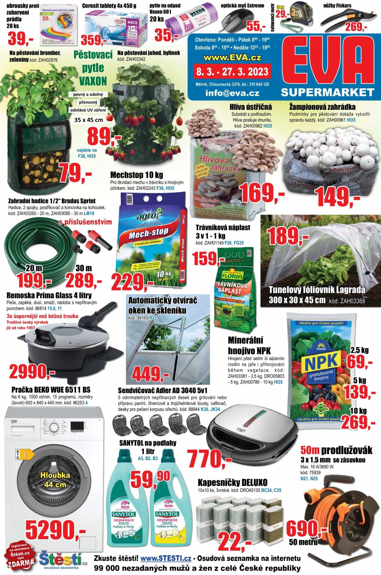 Leták EVA supermarket - 8.3.2023 - 27.3.2023. Strana 1