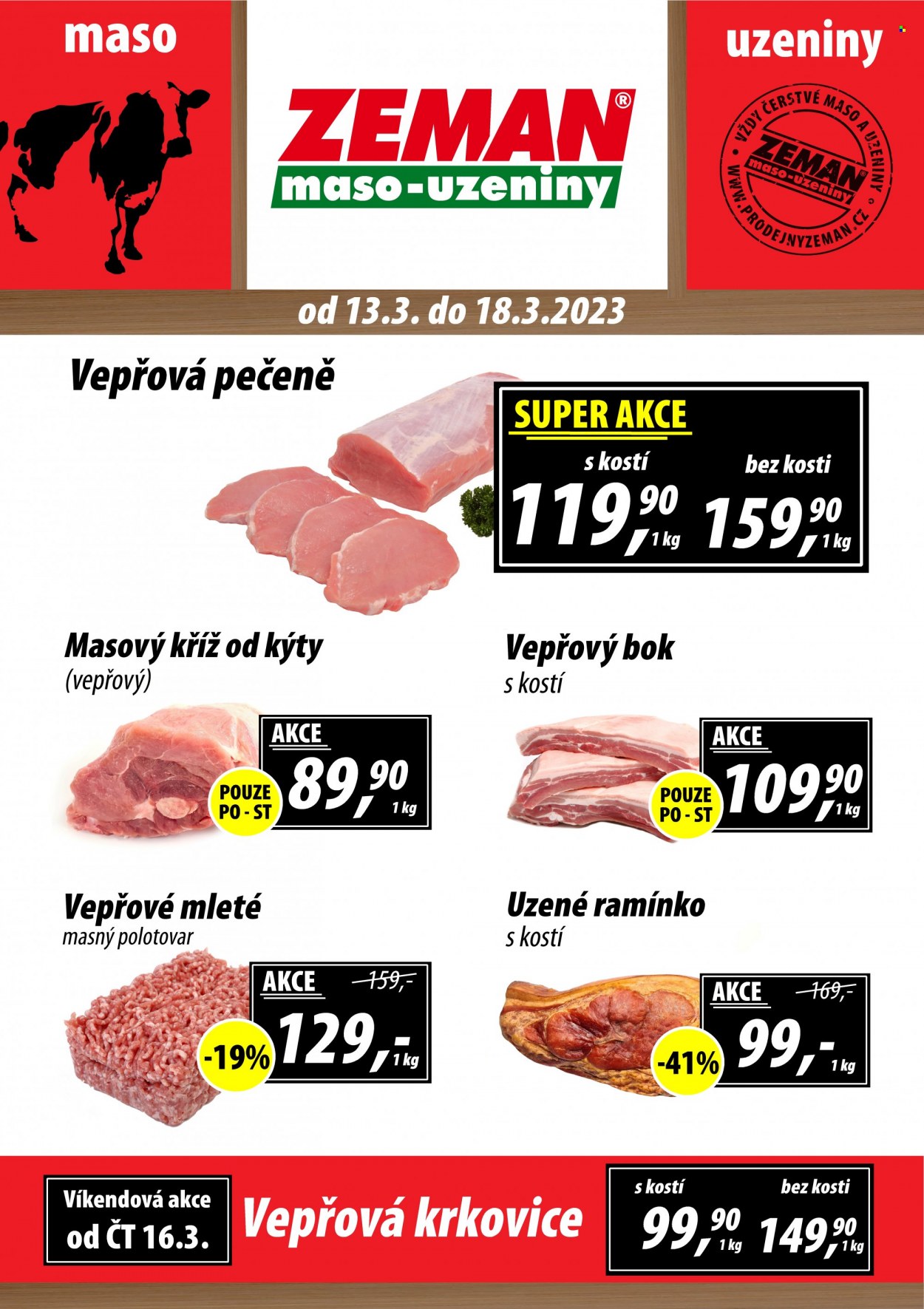 Leták ZEMAN maso-uzeniny - 13.3.2023 - 18.3.2023. Strana 1