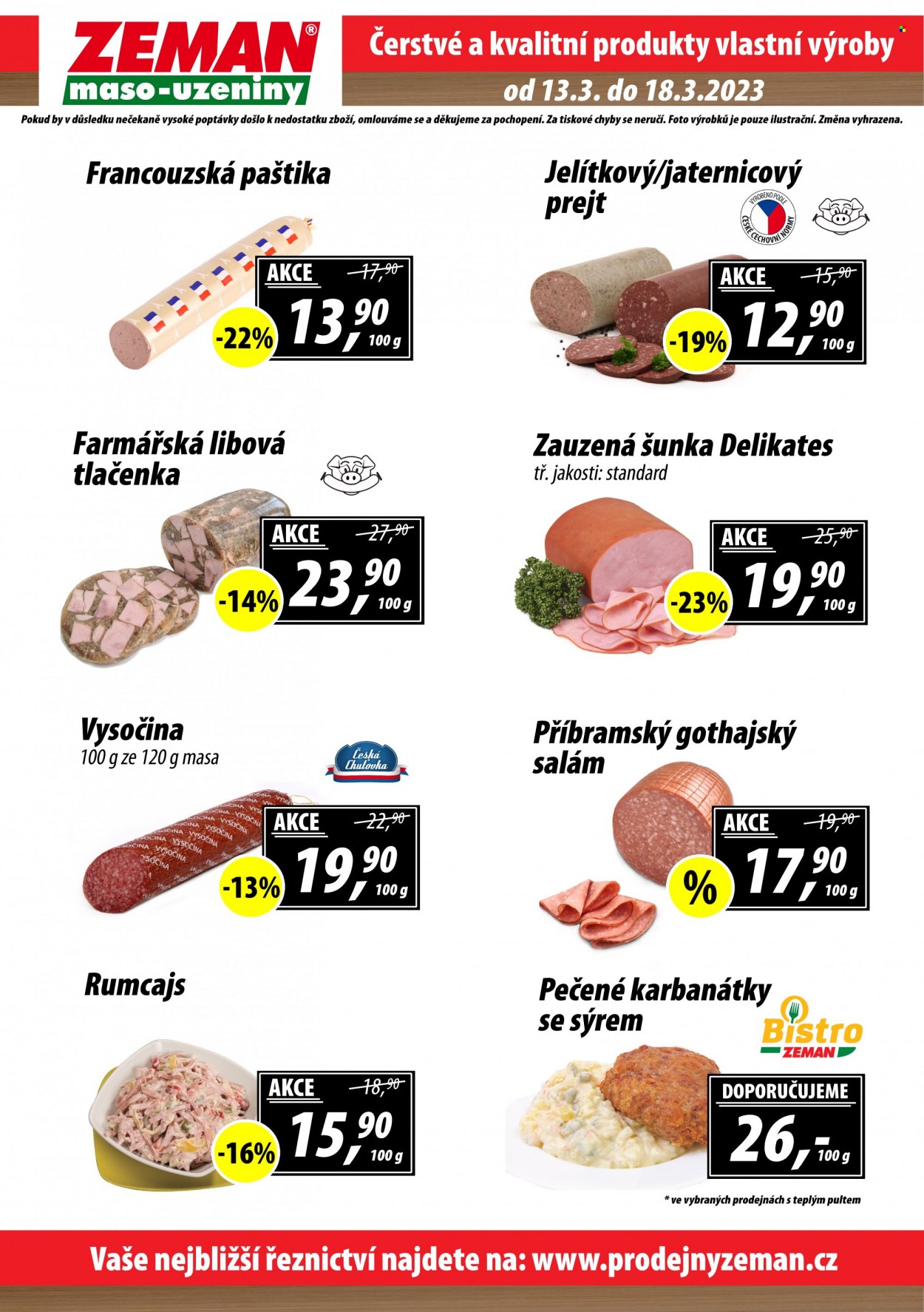 Leták ZEMAN maso-uzeniny - 13.3.2023 - 18.3.2023. Strana 2