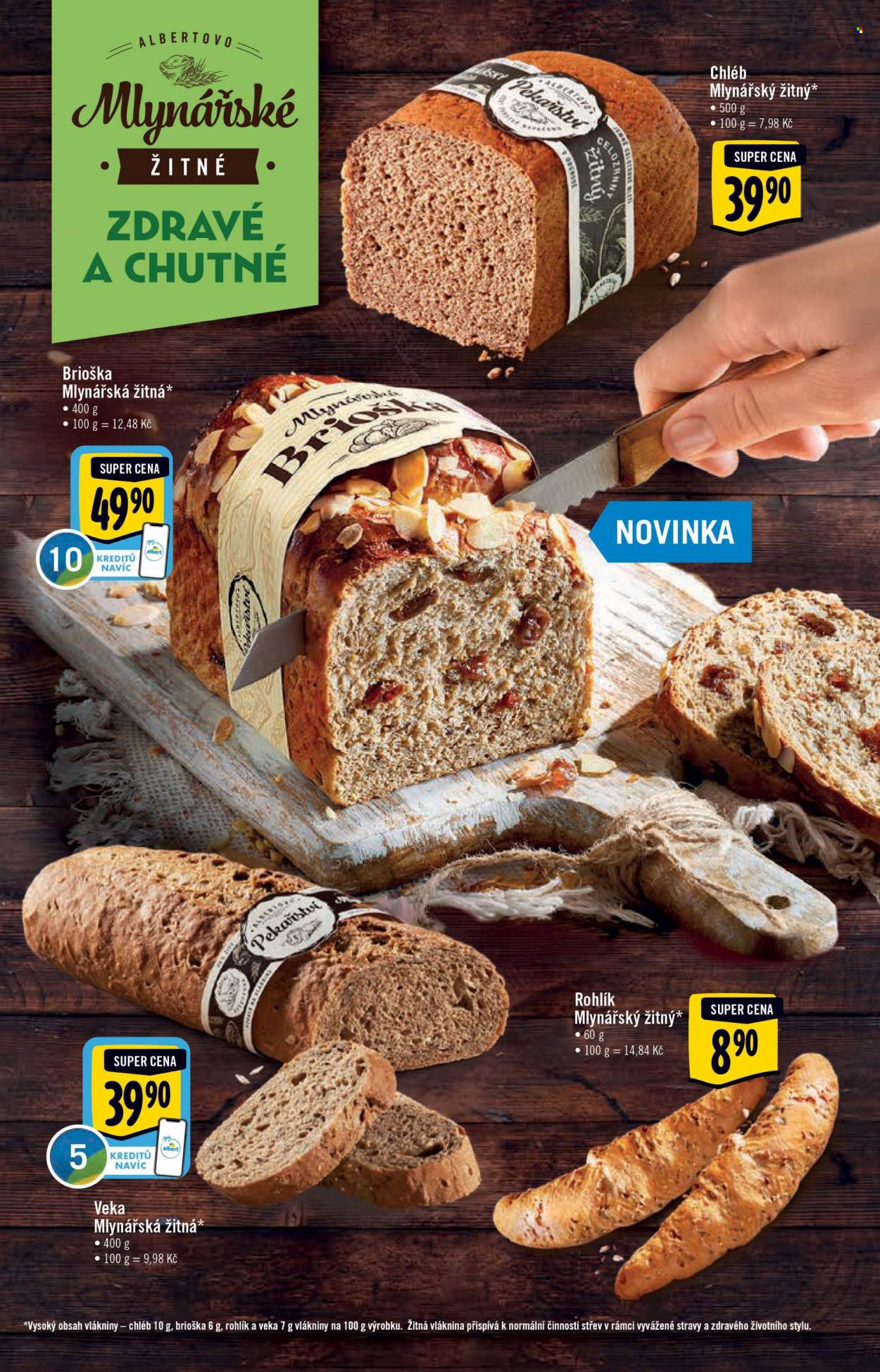 thumbnail - Leták Albert Hypermarket - 15.3.2023 - 28.3.2023 - Produkty v akci - pečivo, chléb, rohlík, veka, žitný rohlík, žitný chléb, slané pečivo, brioška. Strana 32.