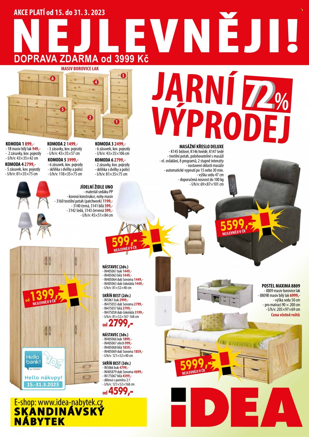 Leták IDEA nábytek - 15.3.2023 - 31.3.2023. Strana 1