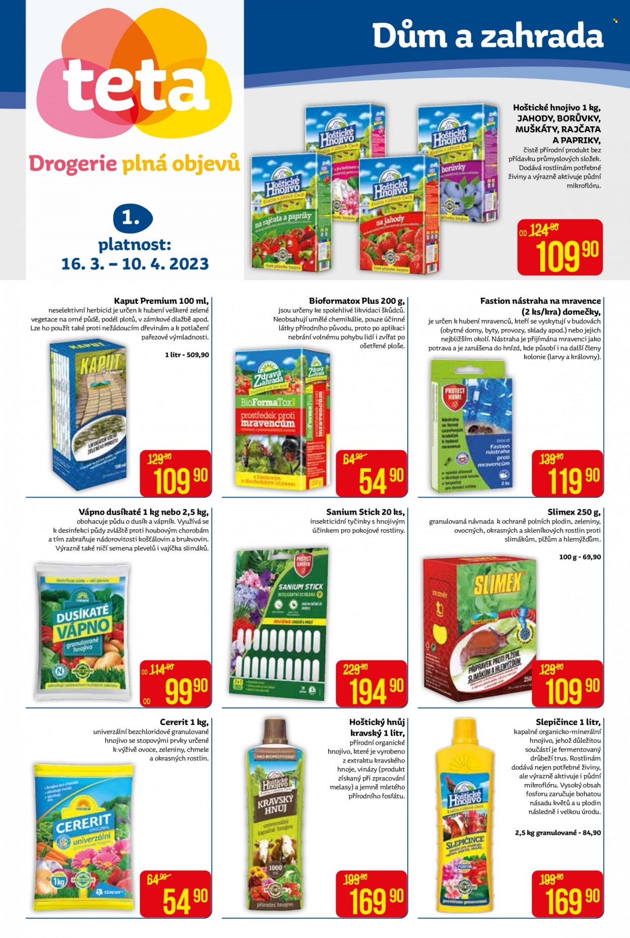 Leták Teta drogerie - 16.3.2023 - 10.4.2023. Strana 1