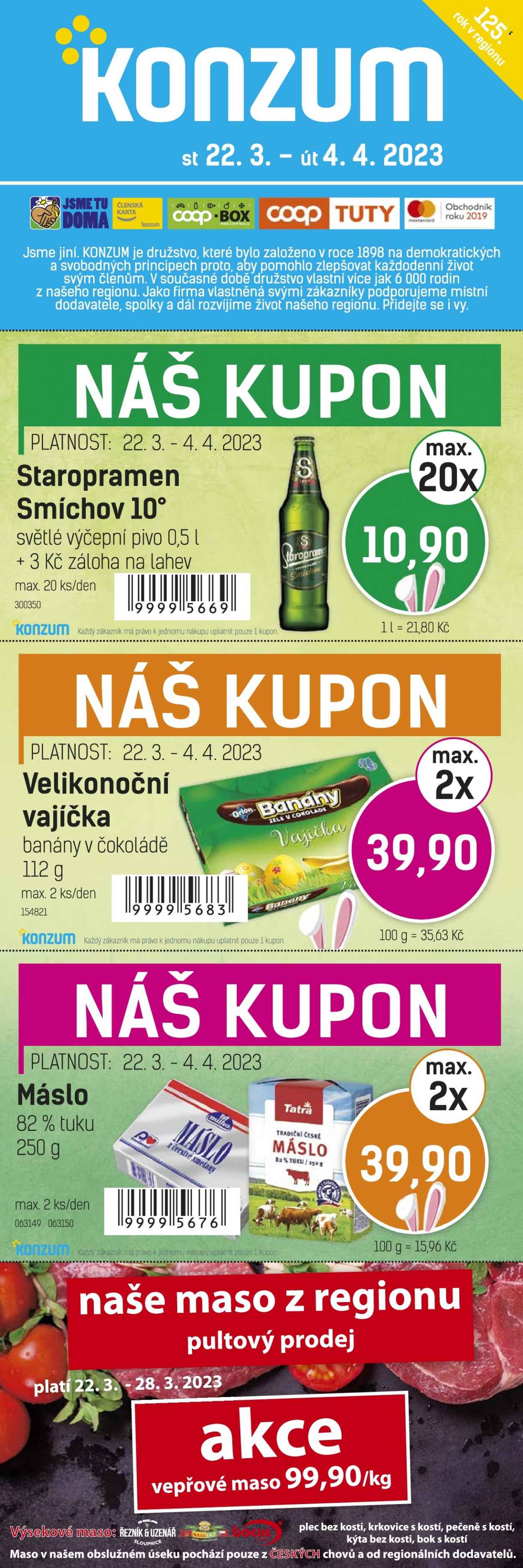 Leták Konzum - 22.3.2023 - 4.4.2023. Strana 1