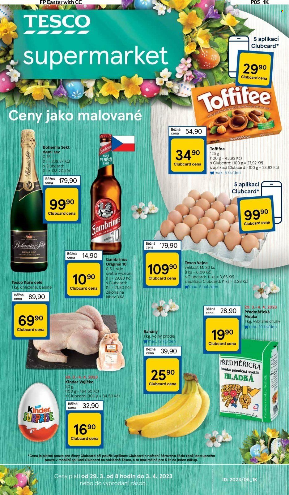 Leták TESCO supermarket - 29.3.2023 - 3.4.2023. Strana 1